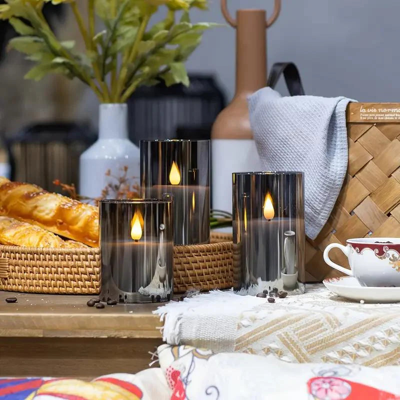 AuraFlame - Elegant LED Flameless Candles with Flickering Glow for Cozy and Safe Ambiance