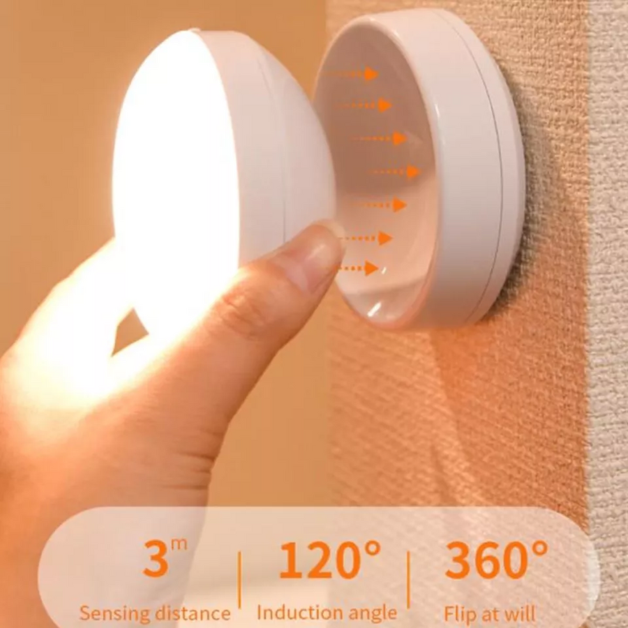 LumaGlow - Contemporary Motion Sensor Light with 360° Rotation and Rechargeable Design