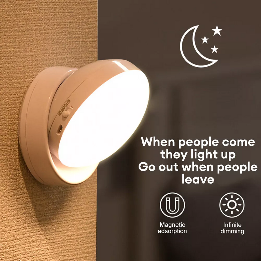 LumaGlow - Contemporary Motion Sensor Light with 360° Rotation and Rechargeable Design
