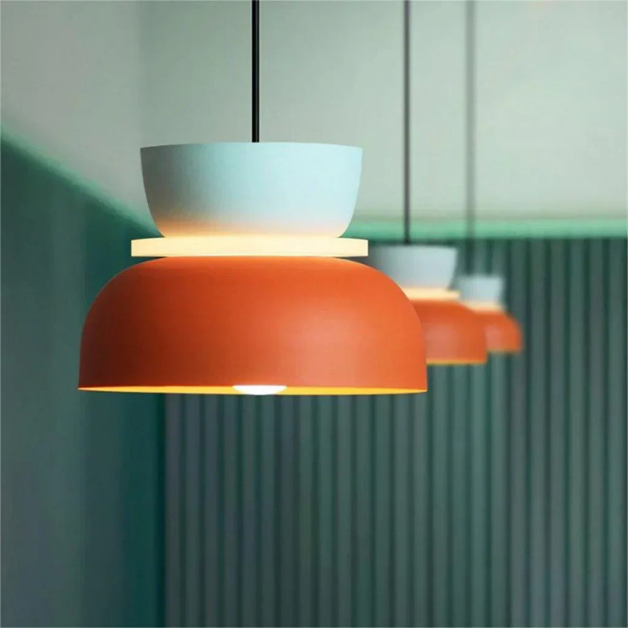 LuxeLume - Modern Color Block Pendant Light with Layered Design