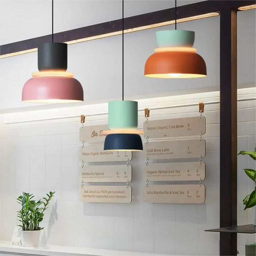 LuxeLume - Modern Color Block Pendant Light with Layered Design