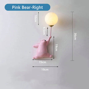 BearGlow – Playful Bear Wall Lamp with Charming Globe Light