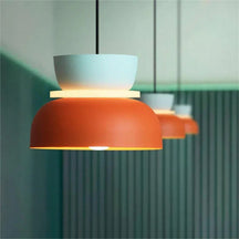 LuxeLume - Modern Color Block Pendant Light with Layered Design