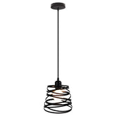 SpiraLume – Sleek Industrial Spiral Pendant Lamp for Statement Interiors