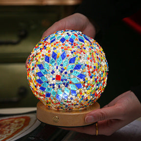 LumiMosaic - Artistic boho table lamp with intricate mosaic design and soft glow