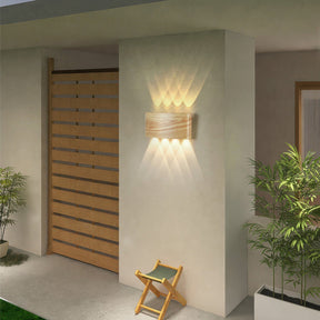 NordGlow – Sleek Up & Down Wall Light with Modern Wood-Like Finish
