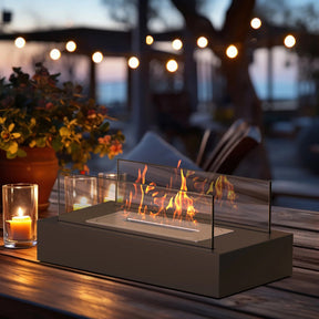 NoirFlame - Stylish outdoor fireplace for a cozy and modern ambiance
